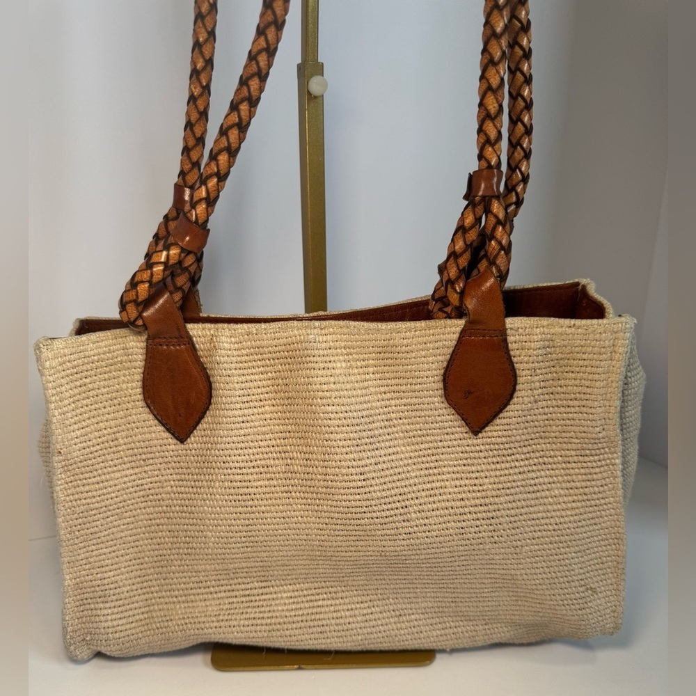 Jenny and the boys woven raffia or straw tote bag
